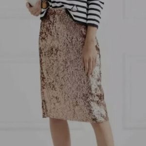 J. Crew Metallic Sequin Pencil Skirt